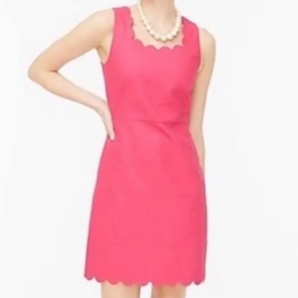 J. Crew scalloped cotton sleeveless midi dress